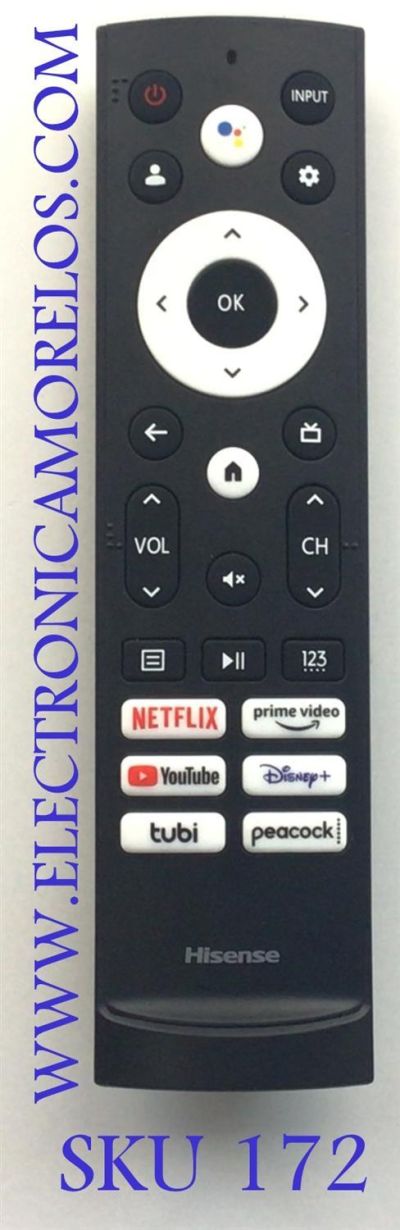 CONTROL REMOTO ORIGINAL NUEVO CON COMANDO  PARA  TV HISENSE / NUMERO DE PARTE ERF3M90H / 2AVIGBR0002 / FH220526002988R8 / MODELOS 65U7G / 55U8G / 75U9DG / 75U7G 